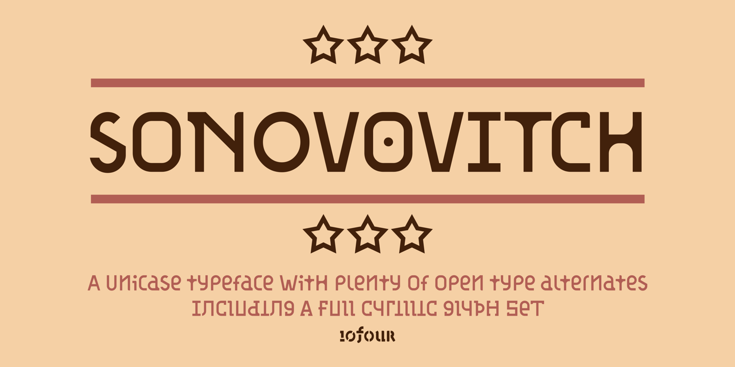Пример шрифта Sonovovitch